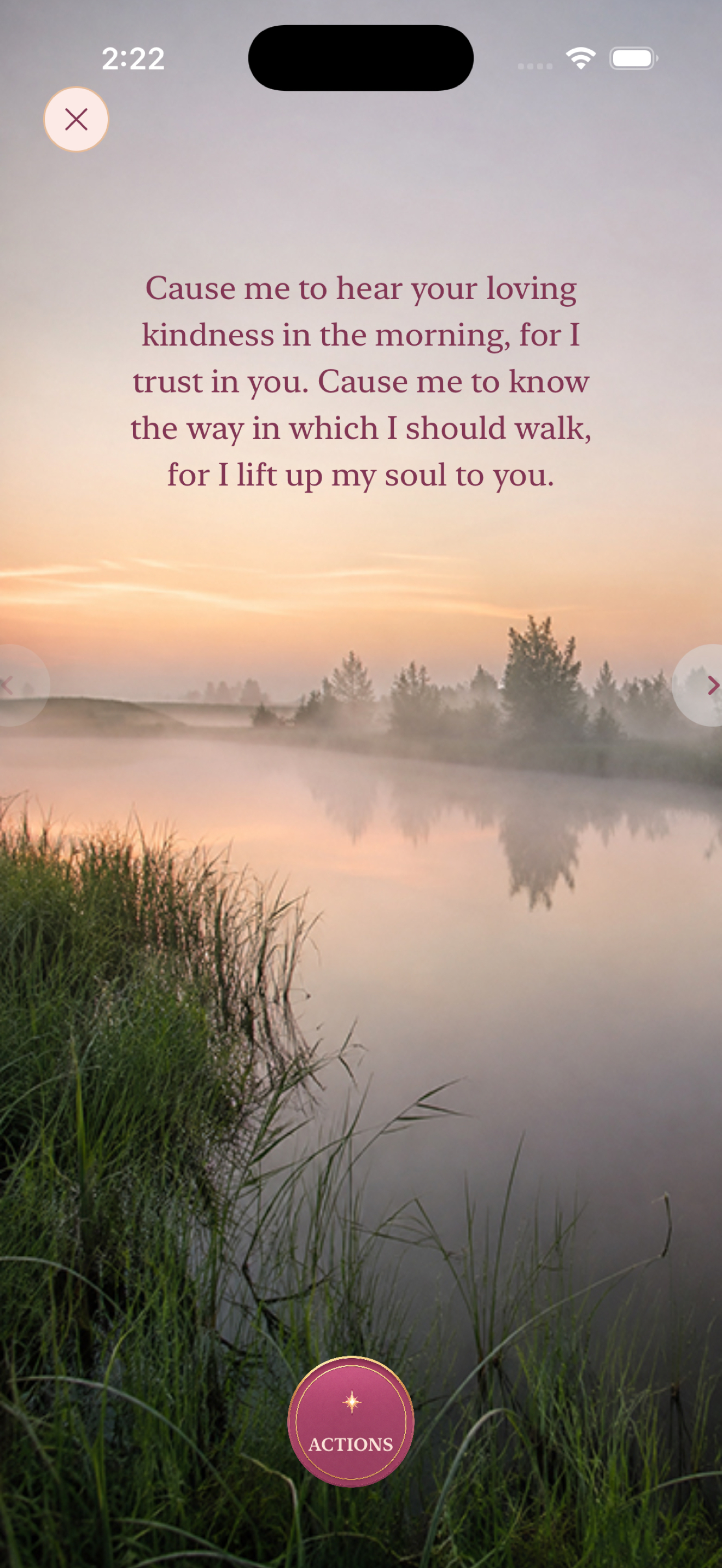 BibleForHer prayer actions screen